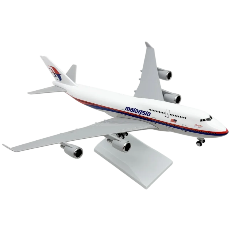 Malaysia Airlines B747 31cm Resin Aircraft Model, miniatures diecast airport airplane , Parent‑Child Learning Collectible