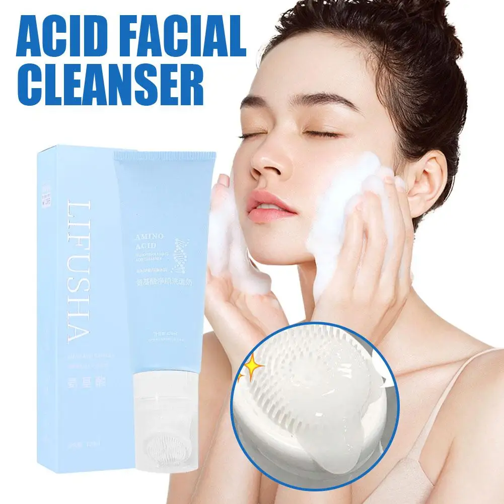 Limpiador Facial de 120ml, aceite de Mousse de limpieza suave con aminoácidos, limpiador de Control, desatascador, cuidado de la piel, hidratante Facial profunda R1E4