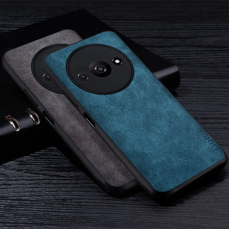 Premium PU Leather Phone Case for Xiaomi Redmi A3 A3X A2 A1 Plus Scratch-Resistant Solid Color Cover for Xiaomi Redmi A3 Coque