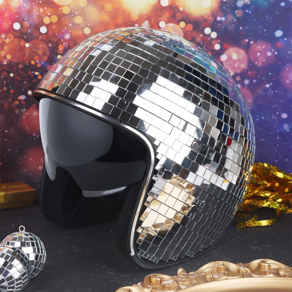unisex-classic-disco-ball-helmet-reflective-disco-shiny-hat-with-retractable-visor-disco-helmet-mirror-glitter-ball-helmets-hat
