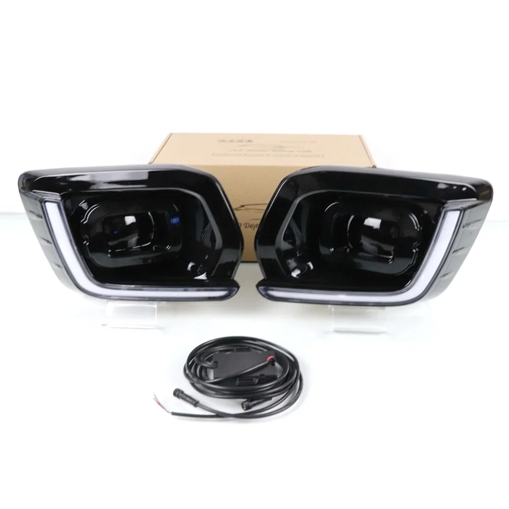 

July King LED Daytime Running Lights for Ford Ranger 2018-2021 High Version, 6000K LED DRL+Streamer Yellow Turn Signals