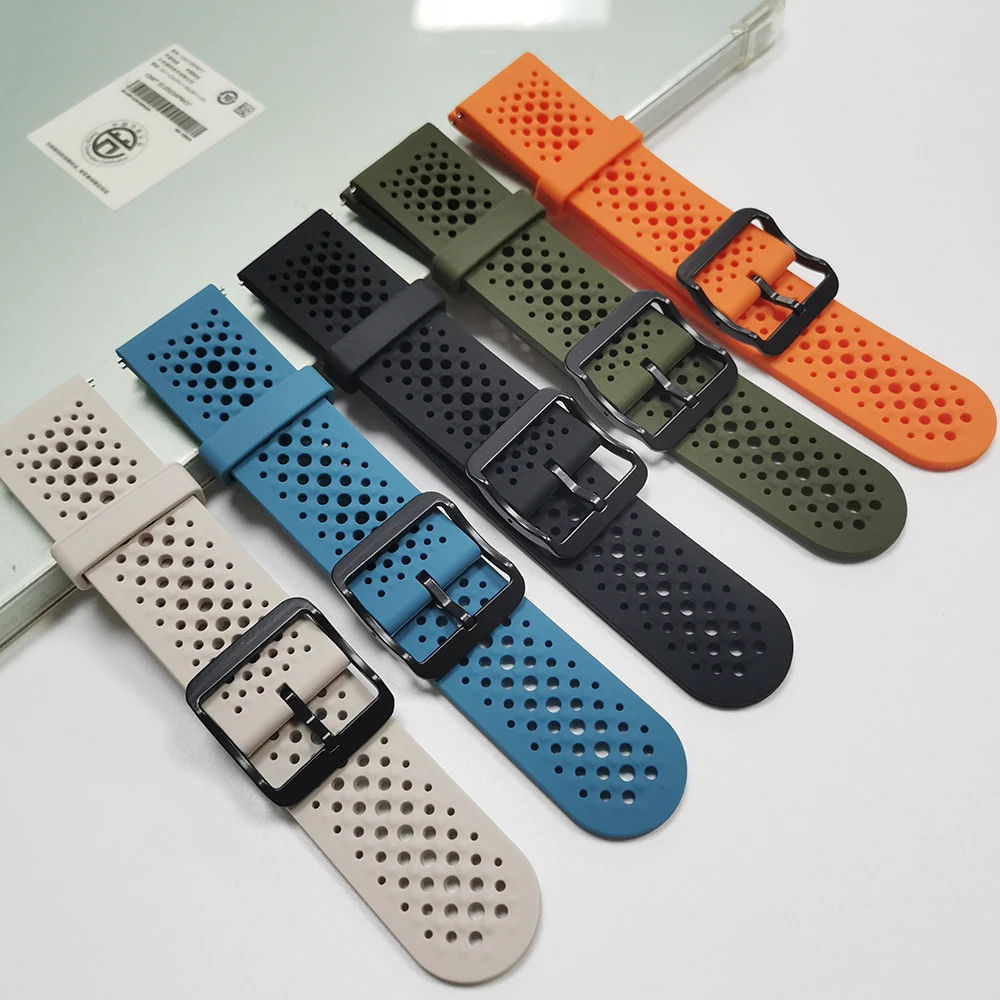 حزام سيليكون قابل للتنفس 22 مللي متر لسوار COROS APEX 4 42 مللي متر/APEX 2 Pro/PACE 3/APEX 46 مللي متر لسوار SUUNTO Ocean RACE RUN/S