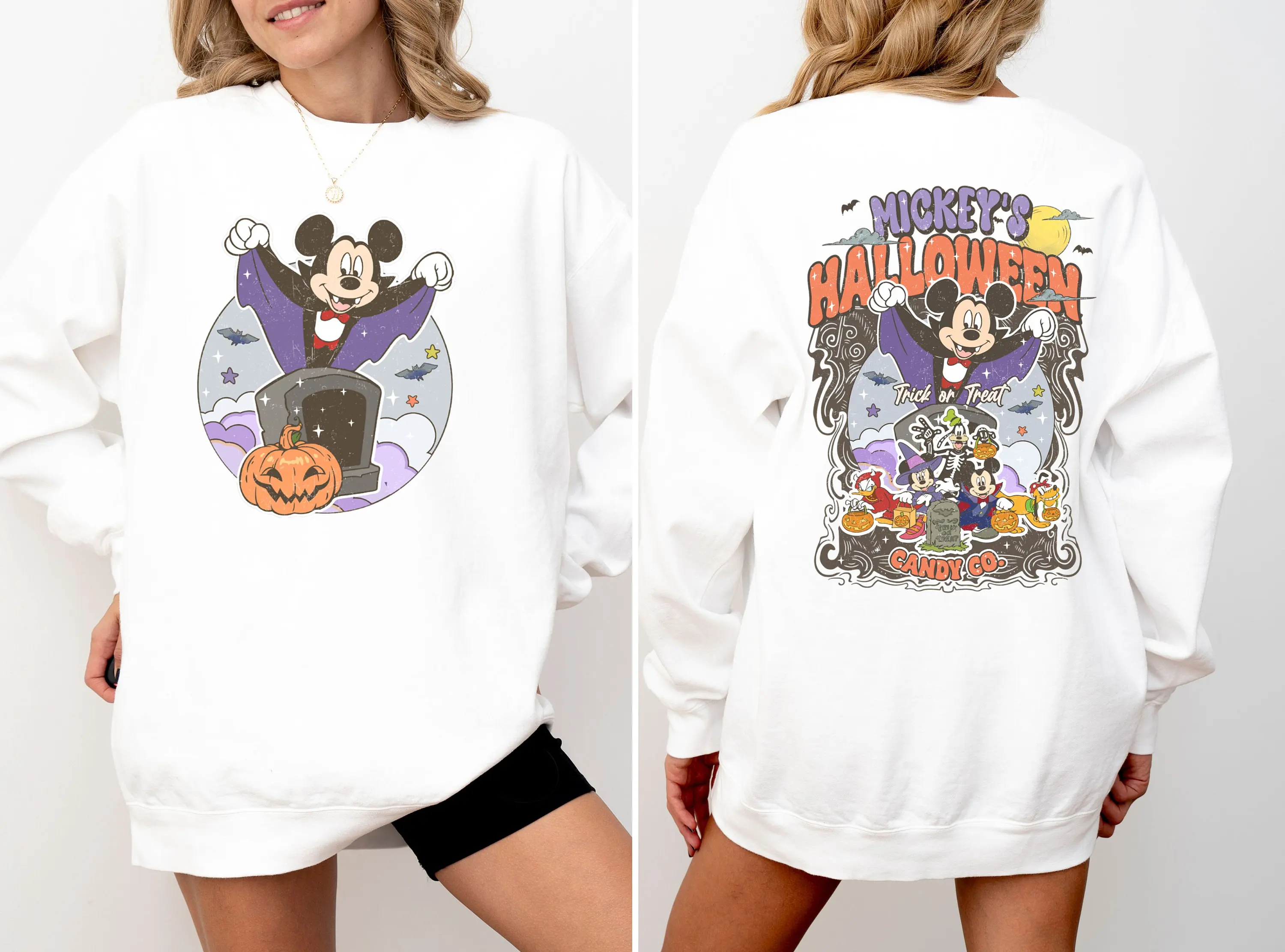سويت شيرت ميكي للهالوين، سويت شيرت ميكي هالوين كاندي كو. سويت شيرت ديزني للهالوين، سويت شيرت ميكي يقطين
