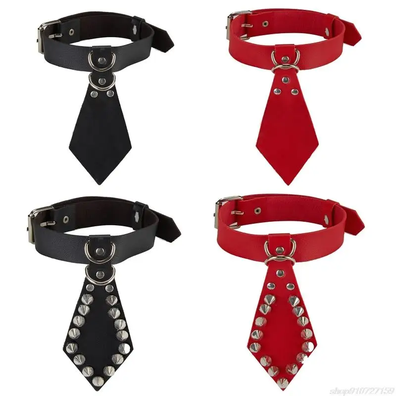 

Vintage Steampunk Necktie Choker Collar Necklace Punk Goth PU Leather Choker Necklace Jewelry for Men Women JY29 22 Dropship