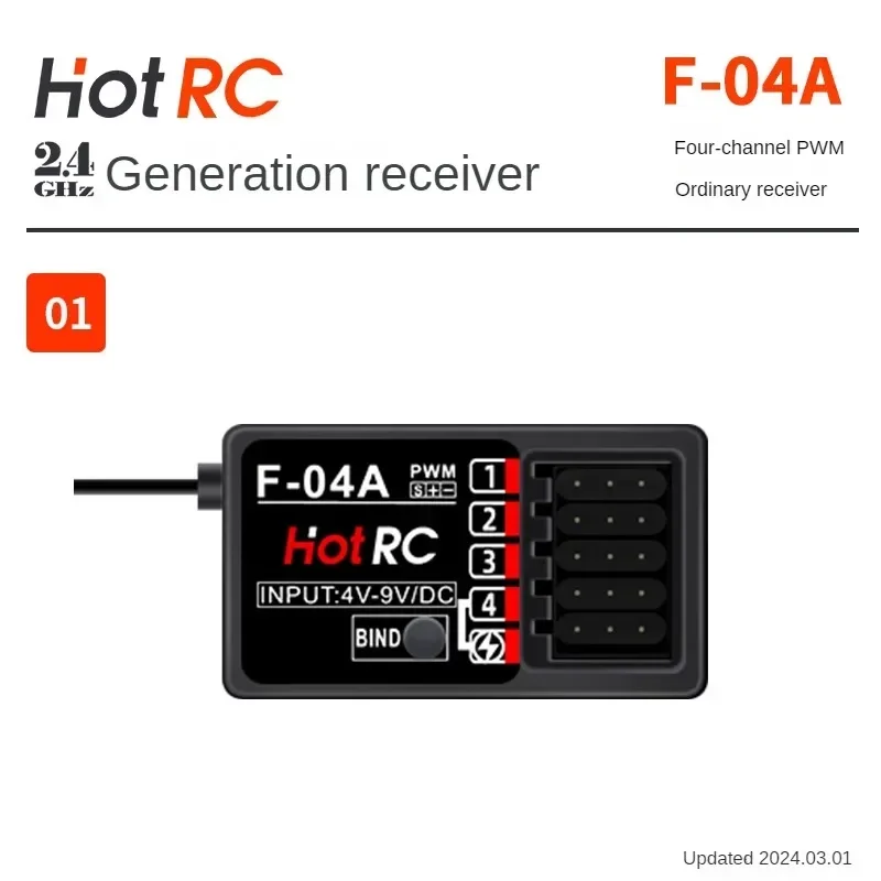 Hotrc-receptor de todas las Series, F-04a, F-06a, F-05a, F-08a, ofrece un rendimiento excepcional, Compatible con controladores de Ct-6a/ht-8a