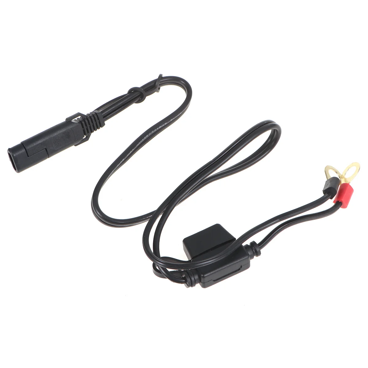 

12V Black Motorcycle Charging Cable Durable Metal Plastic Easy Operate Home Outdoor Use Motorcycle Power Cable