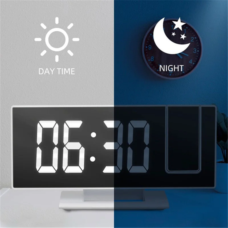 LED Digital Projection Alarm Clock Electronic Clock for Bedroom Projection on Ceiling Electronic Time Projector Bedside Clock