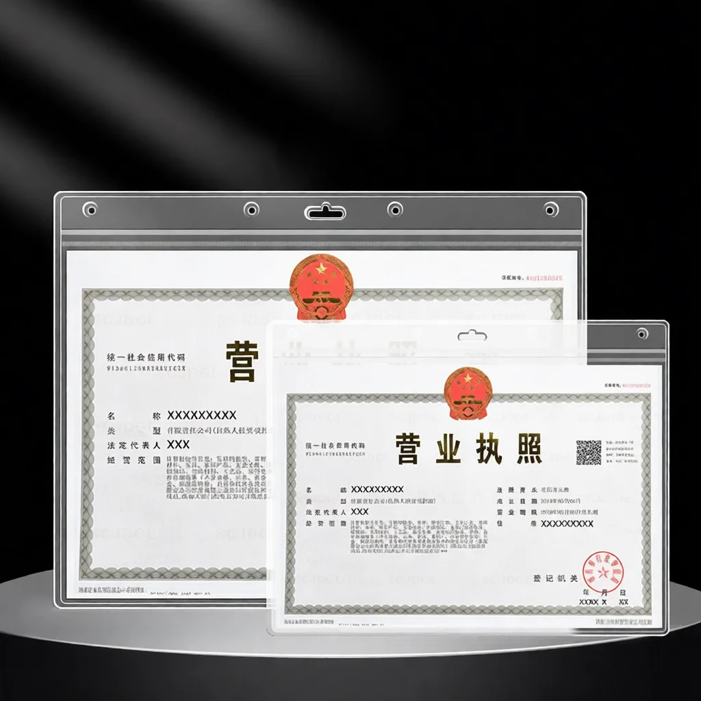 High Quality Transparent Protection Case Waterproof File Sleeve For A3 A4 Business License Archive Organization
