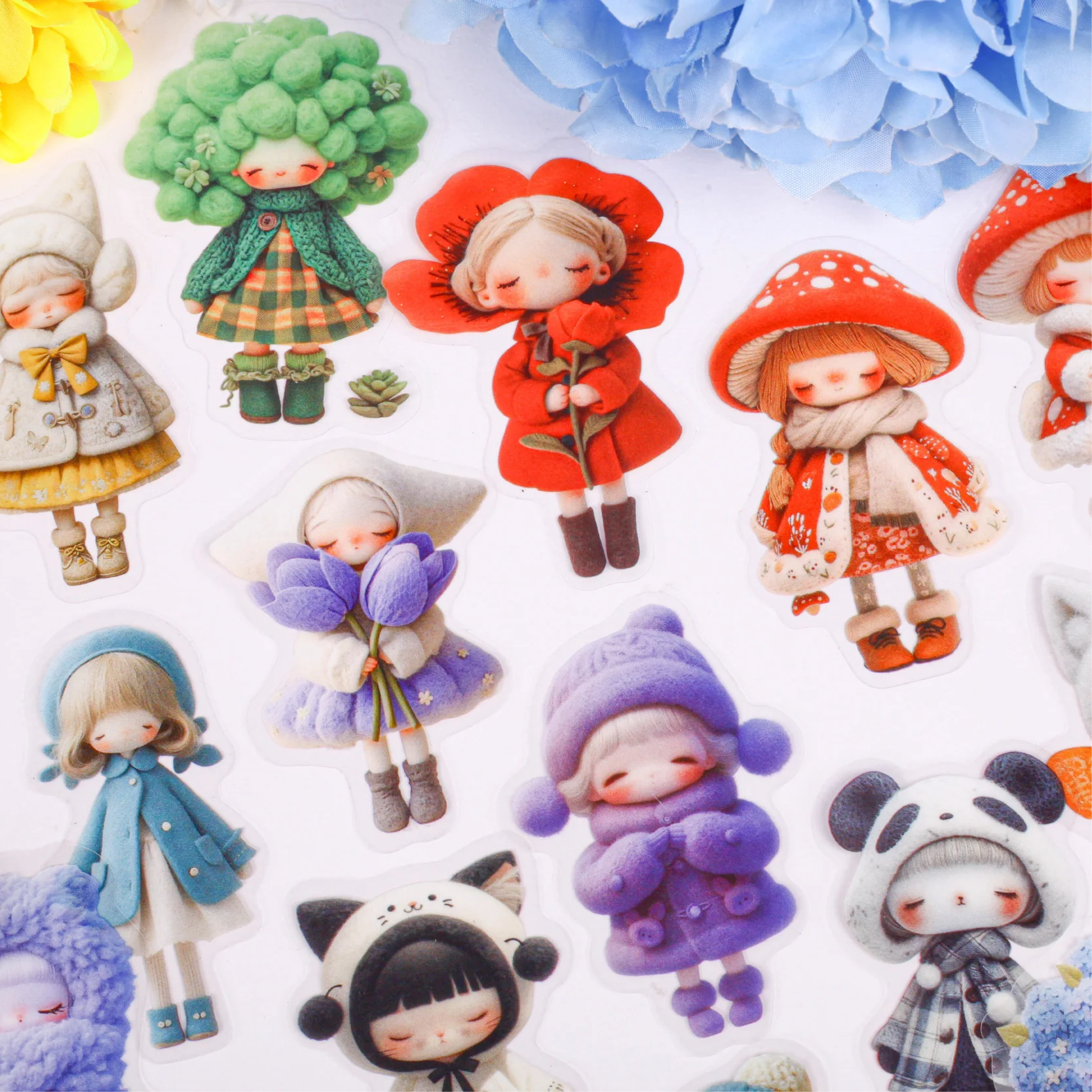 20 ورقة/حقيبة من ملصقات شخصيات كرتونية قطيفة لتزيين مجلة القصاصات بنفسك وحافظة الهاتف المحمول #5