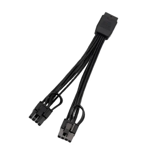 Heavy Duty 12VHPWR To Dual 6+2 Pin GPU Adapter Featuring Advanced Conductivity And Heat Dissipation