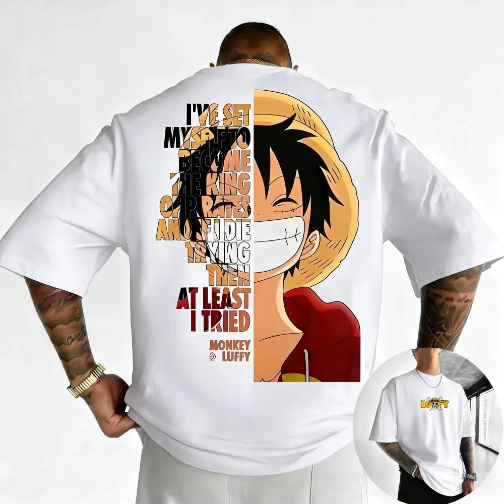 2026 Summer One Piece Anime Printed Men and Women T-shirt Casual Parent Child Top Fashion Y2K Harajuku Style Street Wear