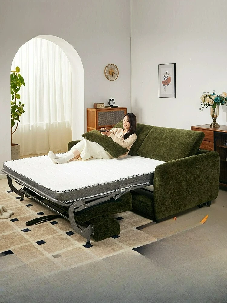 

Customizable Flip Leather Sofa Bed Multi-functional Integrated Small Apartment New Model with Mattress Folding Dual-purpose