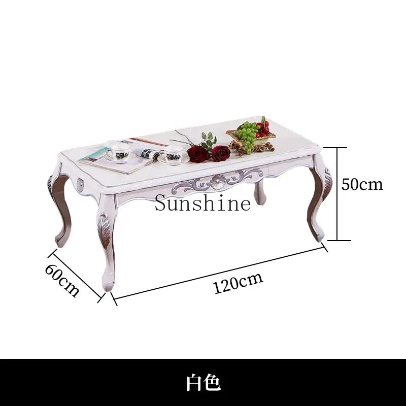 

European solid wood without drawer paint light luxury simple coffee table
