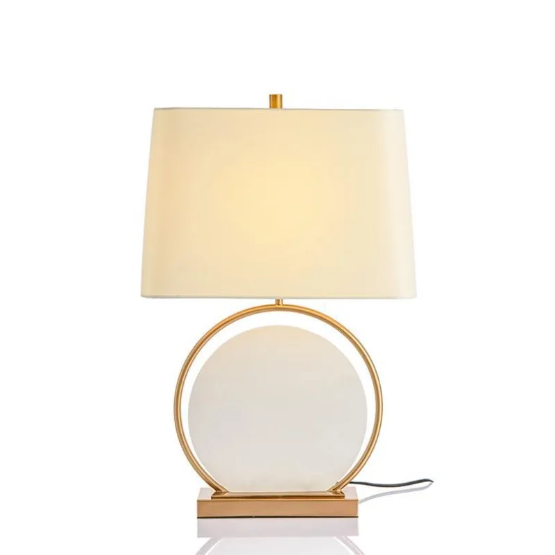 

Modern new Chinese style metal marble creative lamp bedroom study bedside table lamp