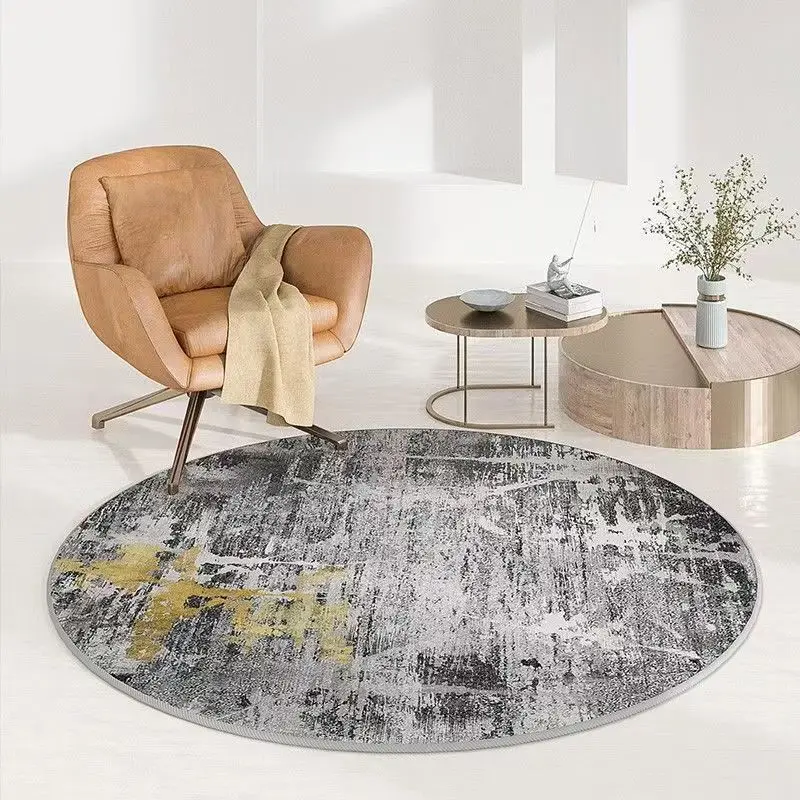 Simple Round Carpet Living Room Decoration Luxury Bedroom Decor Washable Lounge Rugs Non-slip Floor Mats Parlor Kids Play Mat