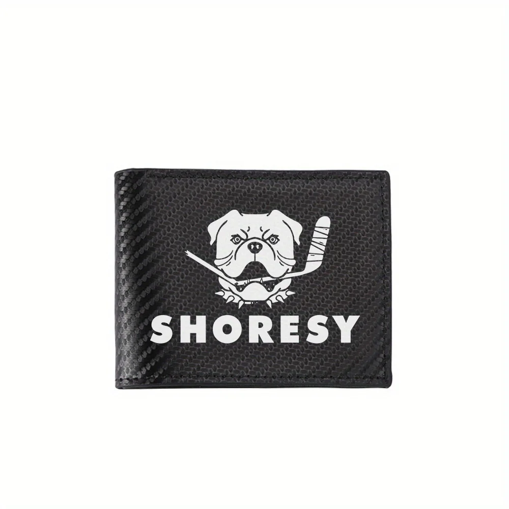 

Логотип хоккейной палки с бульдогом, белый на черном, мужские кошельки, простые деловые, современные стильные, с принтом, подарки для отца, парня