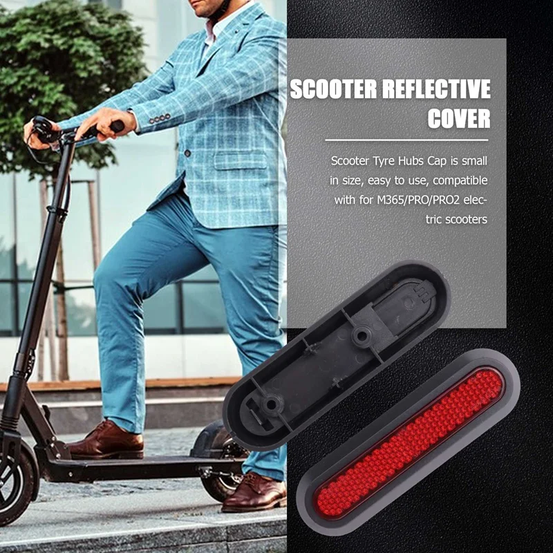 Tampa de proteção do motor scooter elétrico, decoração da roda, faixa reflexiva para Xiaomi M365 1S PRO 2, 4pcs