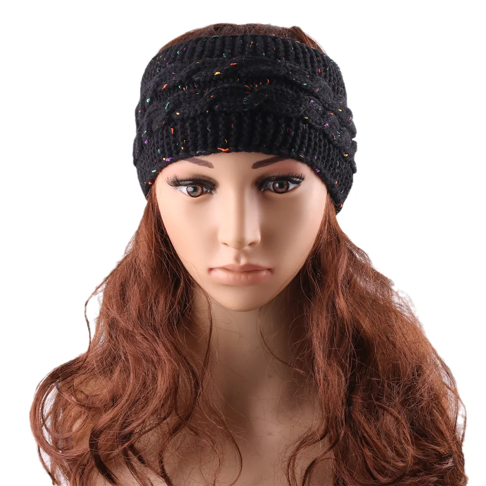 Autumn and winter knitted elastic keepwarm ear protection headband