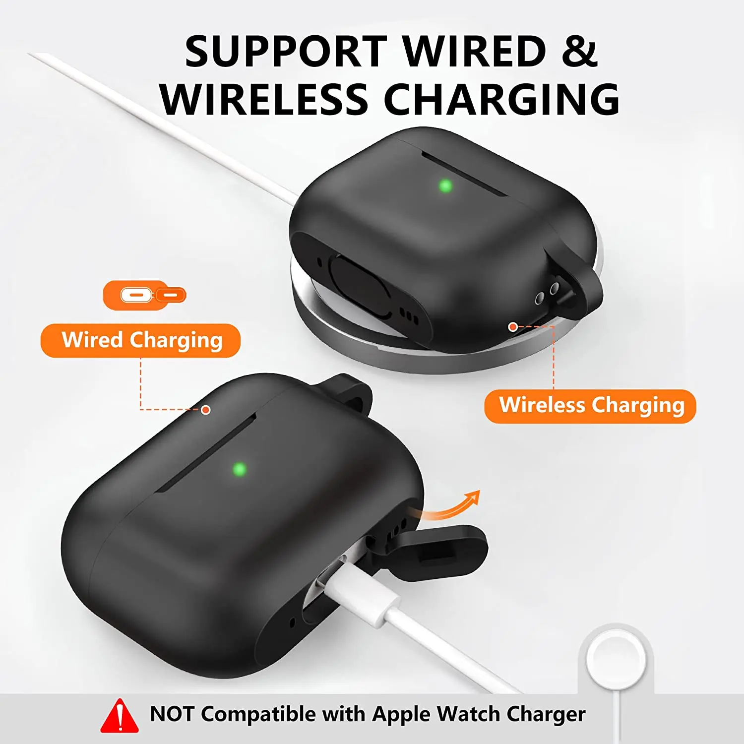 Чехол для Airpods Pro 2-го поколения, мягкие чехлы, противоударный чехол с цепочкой для ключей, чехол для женщин для AirPods Pro 2, чехол для зарядки