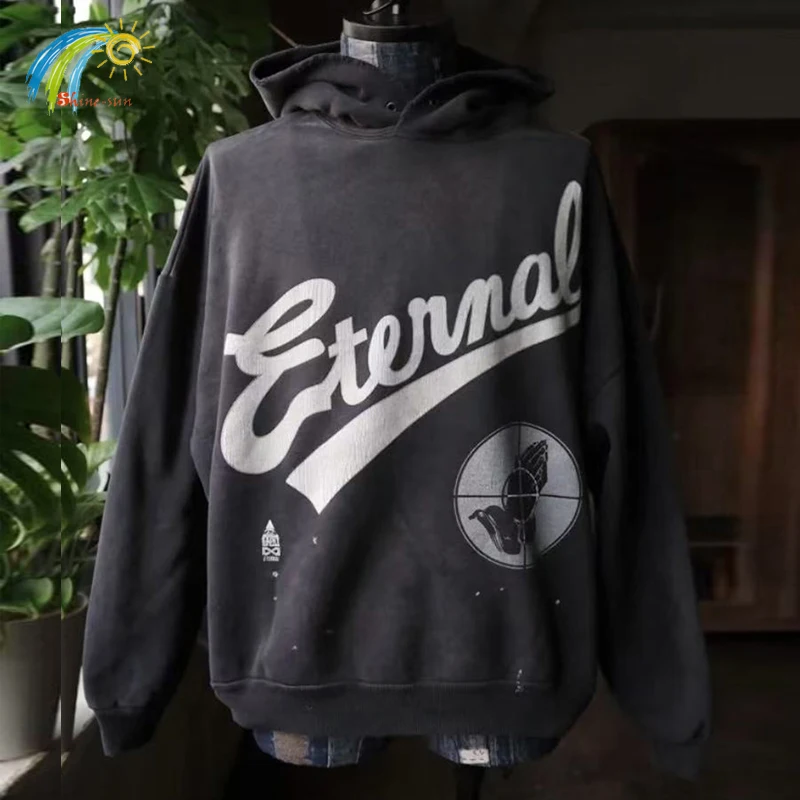 الخريف الشتاء الكلاسيكية الهدف الطباعة سانت هوديي مقنعين الرجال النساء شارع العليا خمر غسلها الأسود التالفة ثقب البلوفرات