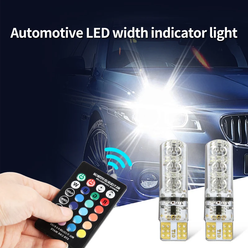Ultrahelle LED-Breitenanzeige, T10-Breitenanzeige, blinkend, modifiziertes universelles siebenfarbiges ferngesteuertes Auto zum Tagfahrlicht