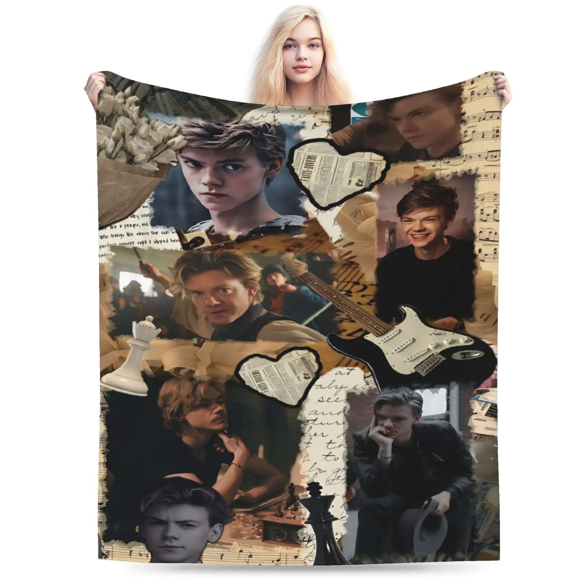 Thomas Brodie-Sangster Merch Blankets Ultra-Soft Fleece  Throw Blanket Comfortable Plush Thin Quilt