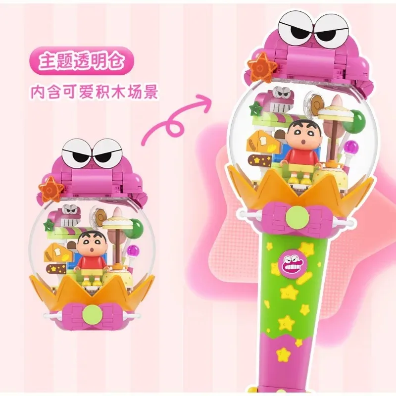 

AREAX Crayon Shin - chan Dynamic Energy Support Stick with Lights Building Block Toy Figurine Ornament as Kids' Birthday Present