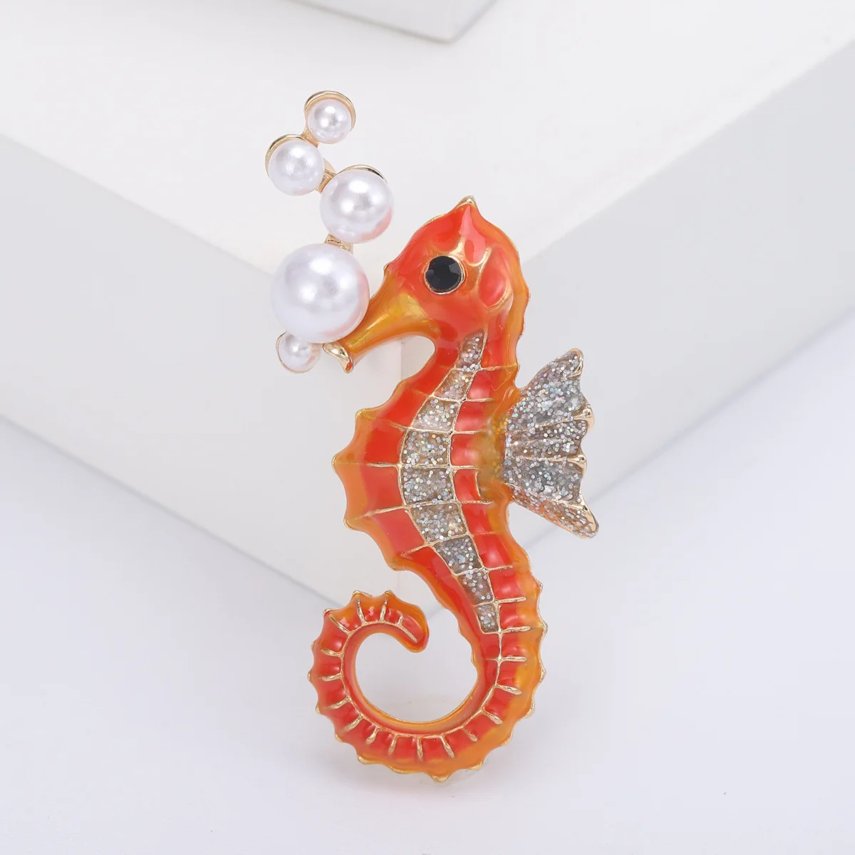 Fashion Cartoon Enamel Hippocampus Brooch Sea Animals Pins