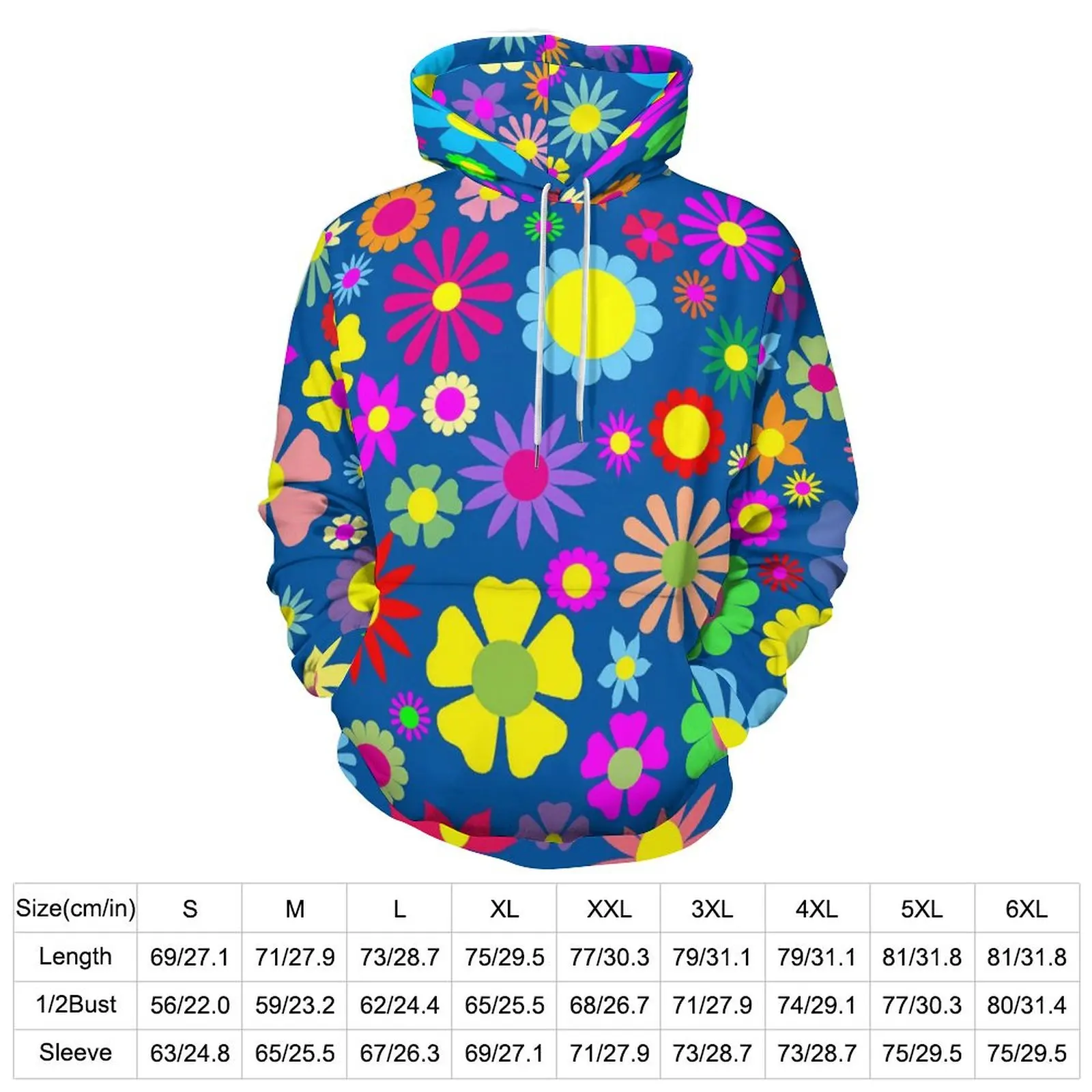 Flower Power Casual Hoodies Floral Elegant Pullover Hoodie Woman Long-Sleeve Streetwear Graphic Loose Oversized Sweatshirts