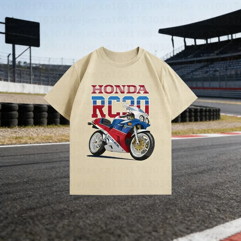

Мужская футболка Honda Sunset в стиле ретро, летняя женская футболка с коротким рукавом, новинка 2026 года, модная, 100% хлопок, парная футболка для мотоциклистов