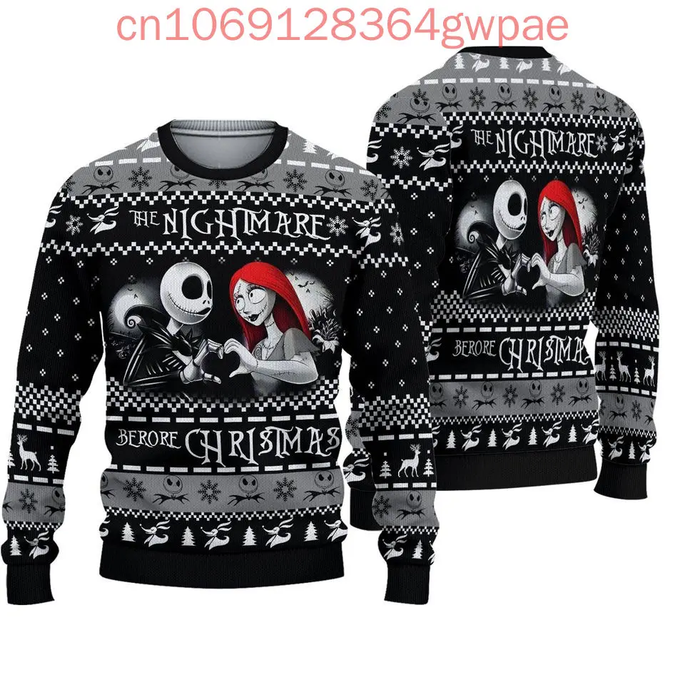 Jack Skellington and Sally Ugly Sweater Men's Women's Tops the Nightmare before Christmas Ugly Christmas Sweater