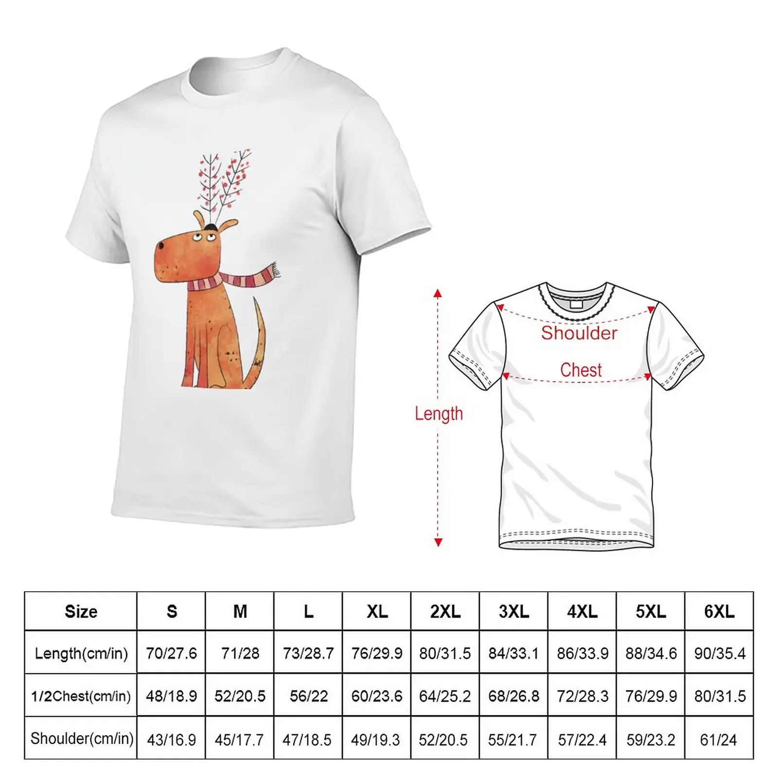 The Antler Hat Christmas Dog T-Shirt summer top Short sleeve tee fruit of the loom mens t shirts