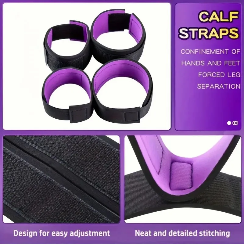 Adult SM Sex Restraint Handcuffs Slave Tools Bdsm​ No Vibrators Sexy Wrist To Ankle Cuffs Open Leg Hand Toys Bondage For Couple image 3