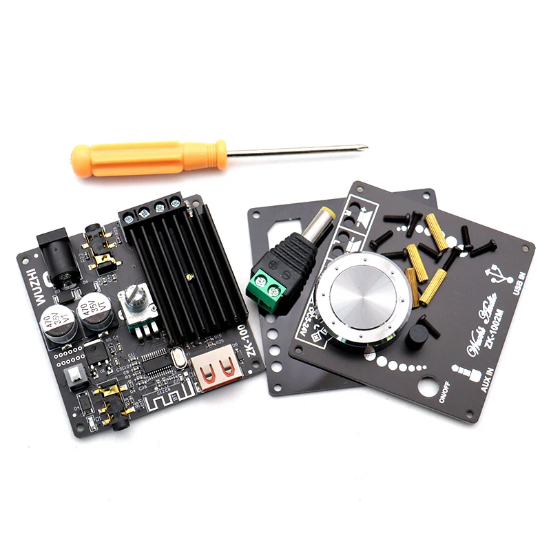 ZK-1002M MINI 2.0 Stereo Bluetooth Digital Power Amplifier Board Module, Multiple Inputs: 100W*2