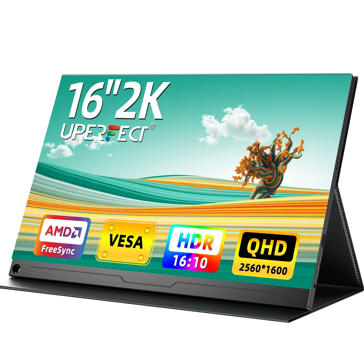 Tragbarer 2,5K-Monitor, 16 Zoll QHD-Gaming-Display, HDR, FreeSync IPS, Augenpflege, externer zweiter Bildschirm für PC, Laptop, Telefon, Spielkonsole