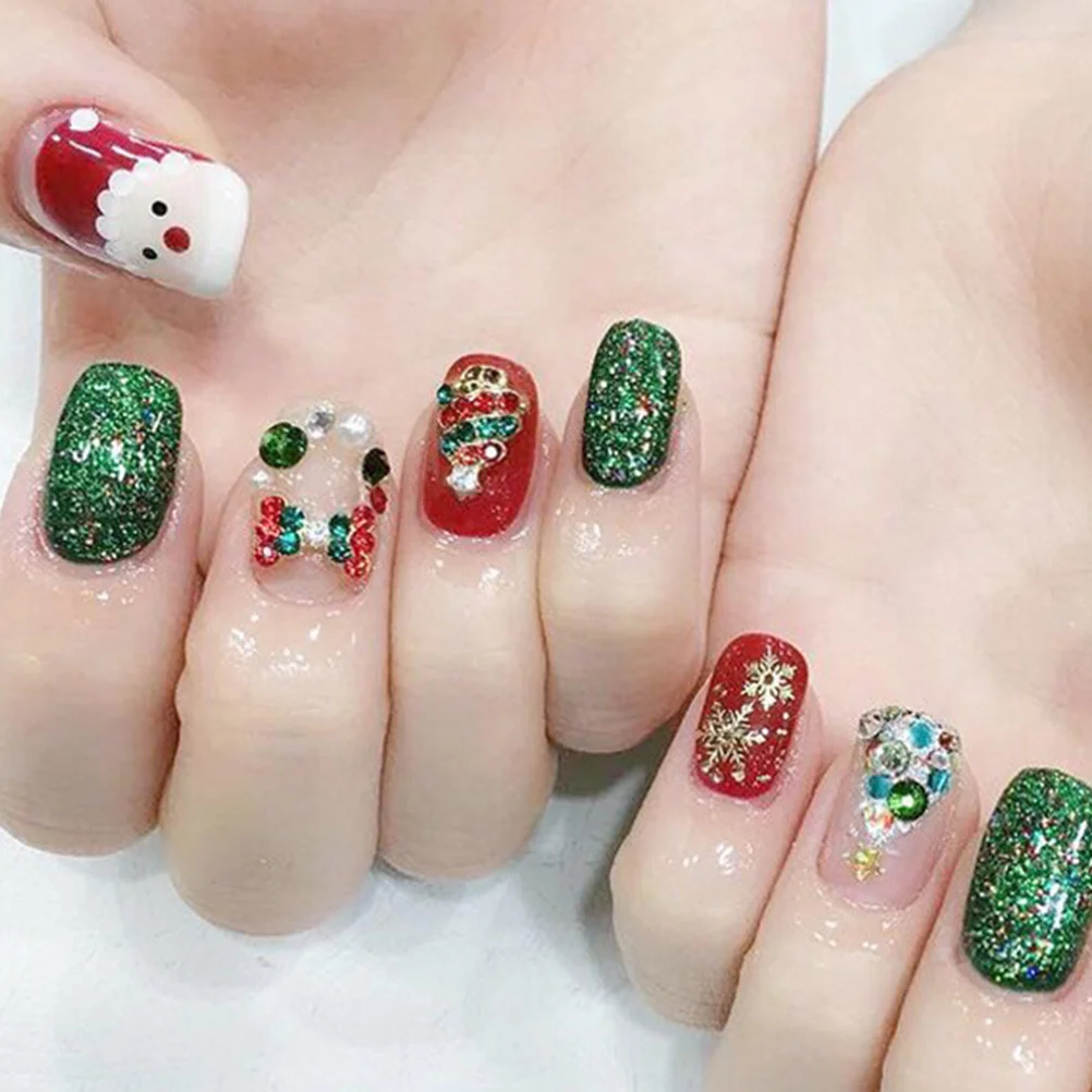 

24Pcs Christmas Theme Nail Charms Alloy Durable Nail DIY Charms Xmas Manicure Decorations Manicure Decors Women Nails Decoration