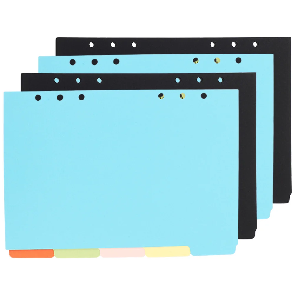 

4 set 4 Sets Colored Binder Dividers Loose Leaf Notepad Tabs Index Page Dividers For Notebooks Journals File Organizers Notebook