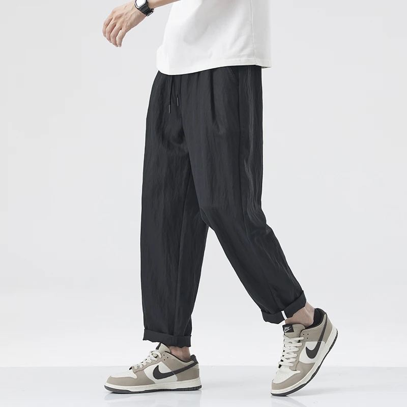 

Men's Faionable Casual Pants Loose Drapey Nine-Tenths Elastic Waist Summer New Sle Versatile Men's Faionable Loose Fit