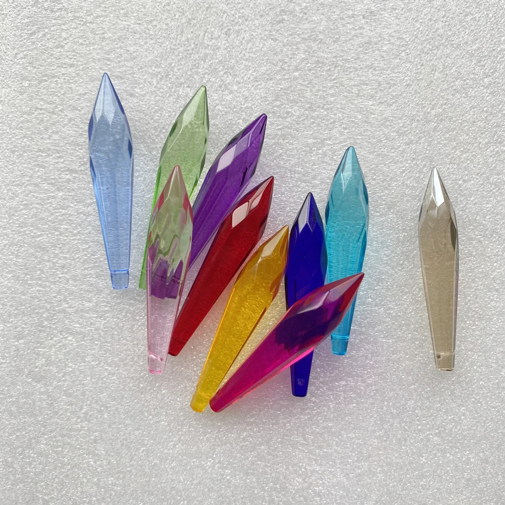 38mm-76mm K9 Crystal Chandelier Pendants Prisms All Colors Cut & Faceted Glass U-Icicle Drops For Cake Topper Decoration