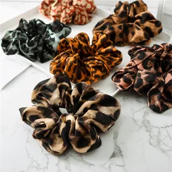 Weiche Tier Leopard druck Haar Scrunchie Pferdeschwanz Schleife Halter Stretchy Elastische haarband für frauen Haar Zubehör pj-1000