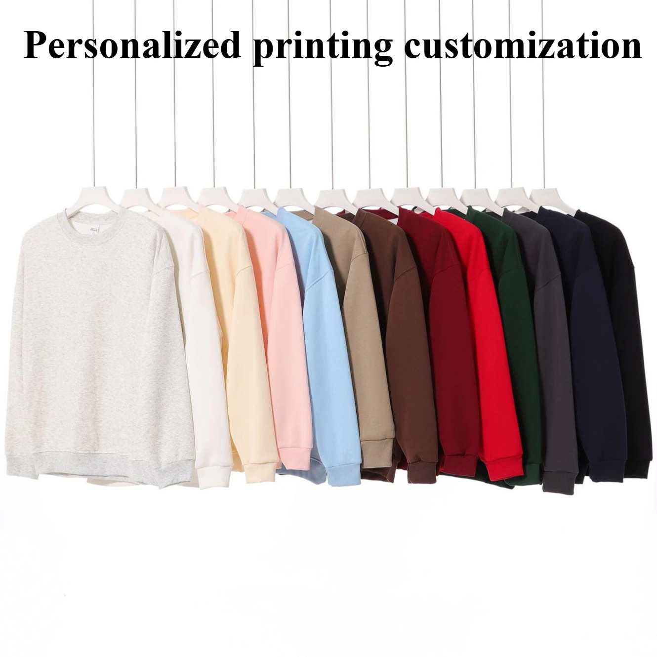 Autumn And Winter Clothing Pattern Printed Pure Cotton Personalized Custom Logo Men's Women's Warm Round Neck Sweatshirt Top
