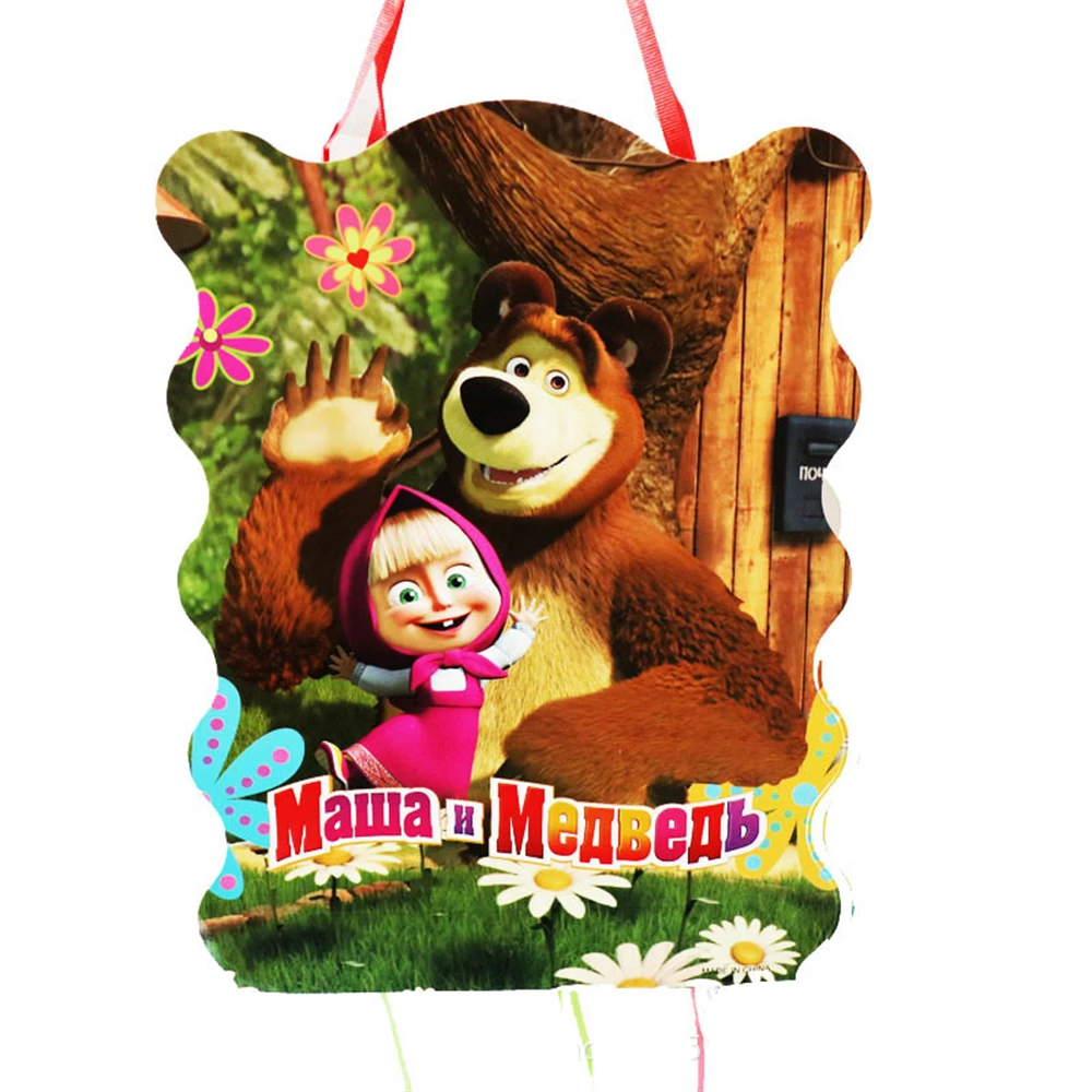 Masha Pinatas Birthday Party 1pcs/lot Bear Deco Piñata Event Party Decoration Girls Boys Kids Favors DIY Pinata