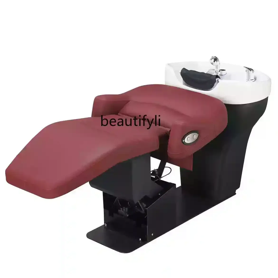 Can lift barber shop shampoo bed hair salon special high-grade ceramic basin, half lying flush bed