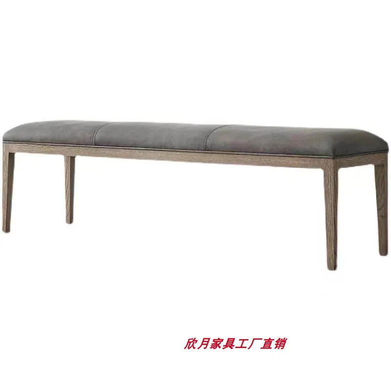 Solid wood bed tail stool, rural bedside sofa, solid wood bench, bedroom bench, bed front