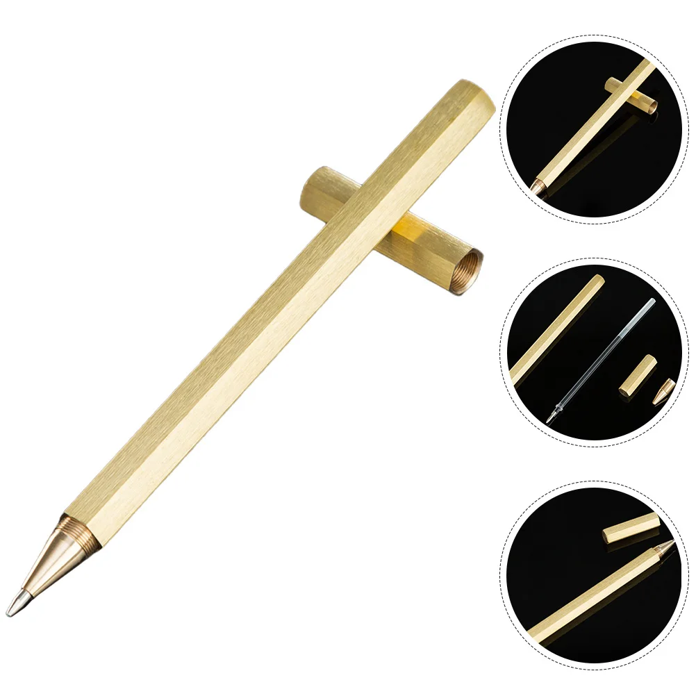 

Vintage Copper Gel Pen Smooth Finish Metal Pen for Writing Drawing Signing Ideal Gift for Men Women Office Use