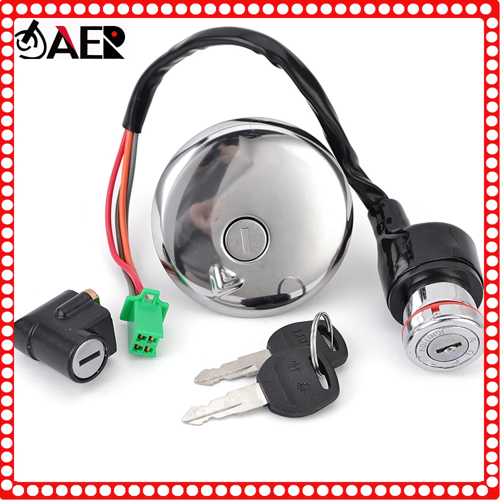 GN 125 Ignition Switch Fuel Gas Cap Seat Lock Set Keys for Suzuki GN125 1982-2001 2000 1999 1998 1997 1996 1995 1994 1993 92 91
