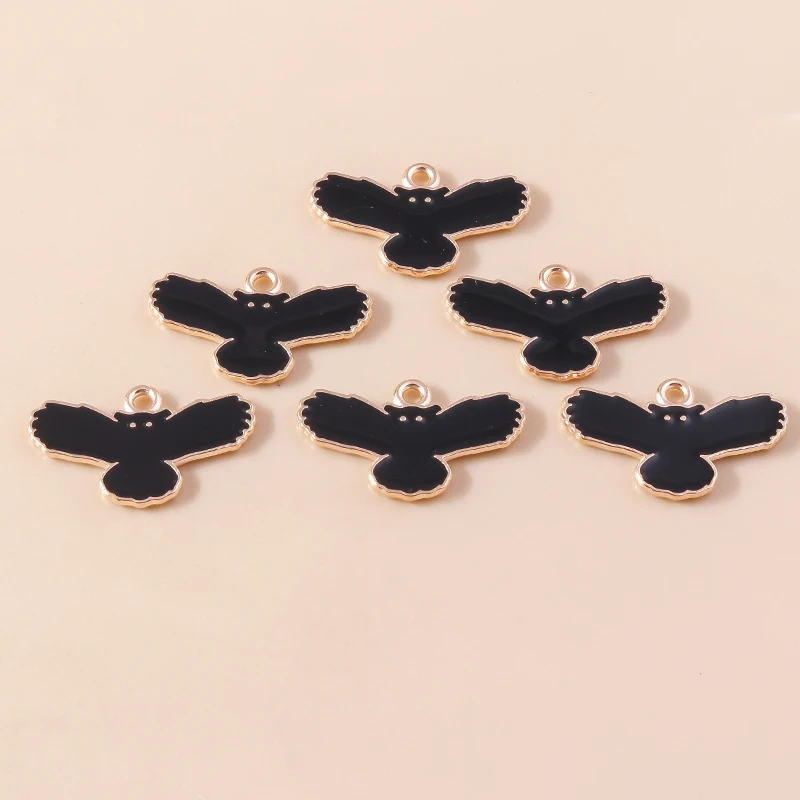 20 Stück 23x14mm Cartoon-Tieranhänger, emaillierte schwarze Eulenanhänger für die Schmuckherstellung, Halsketten, Ohrringe, DIY-Bastelzubehör ﻿ – Detail 5