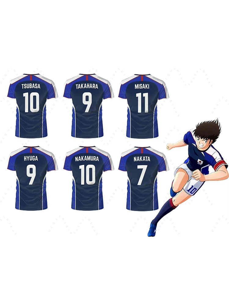 2026 Anime Captain Tsubasa Japanische Flagge Trikot Atmungsaktives Schnelltrocknendes Sport-T-Shirt für Herren Damen Sommer Eltern-Kind-Oberteile Geschenke – Detail 8