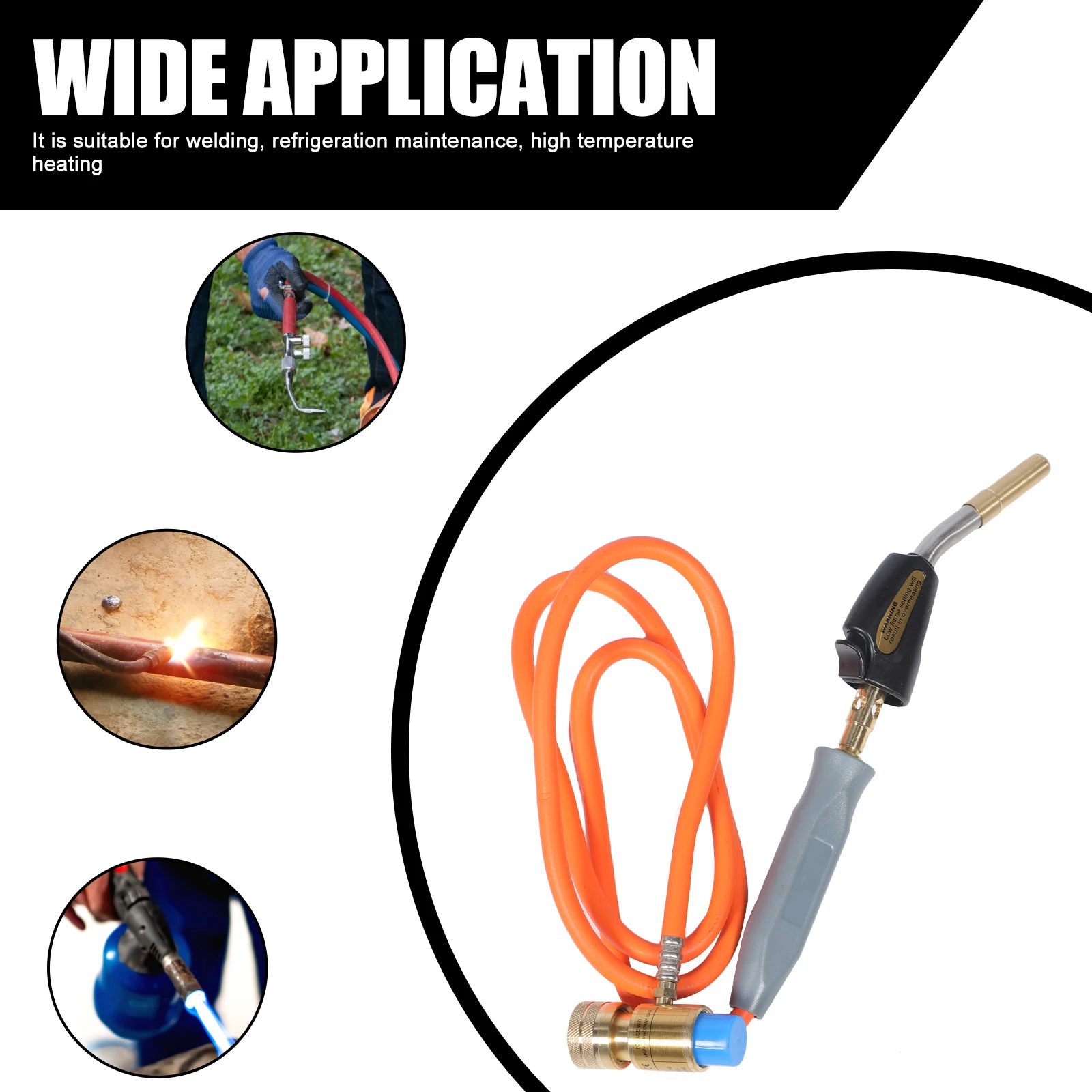 

1 Set Propane Torch Welding Gas Heavy Duty Burner High Temperature Heating Flame Weeder 1.5M High Pressure Tube Spiral Flame