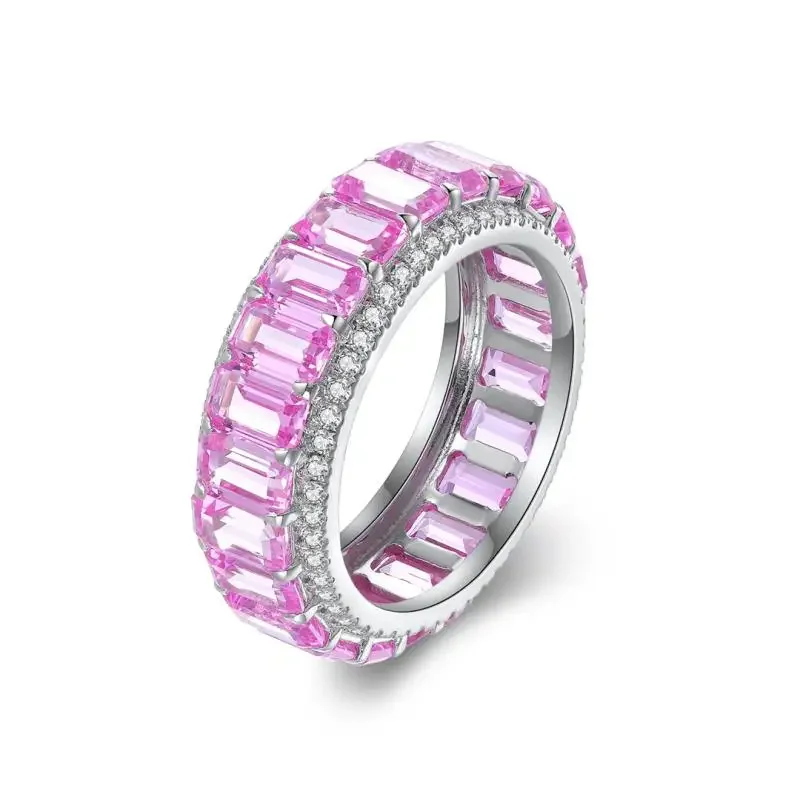 

RUIF 2024 Hot Sale Lab Grown Pink Sapphire Rings S925 Silver Jewelry Engagement Women